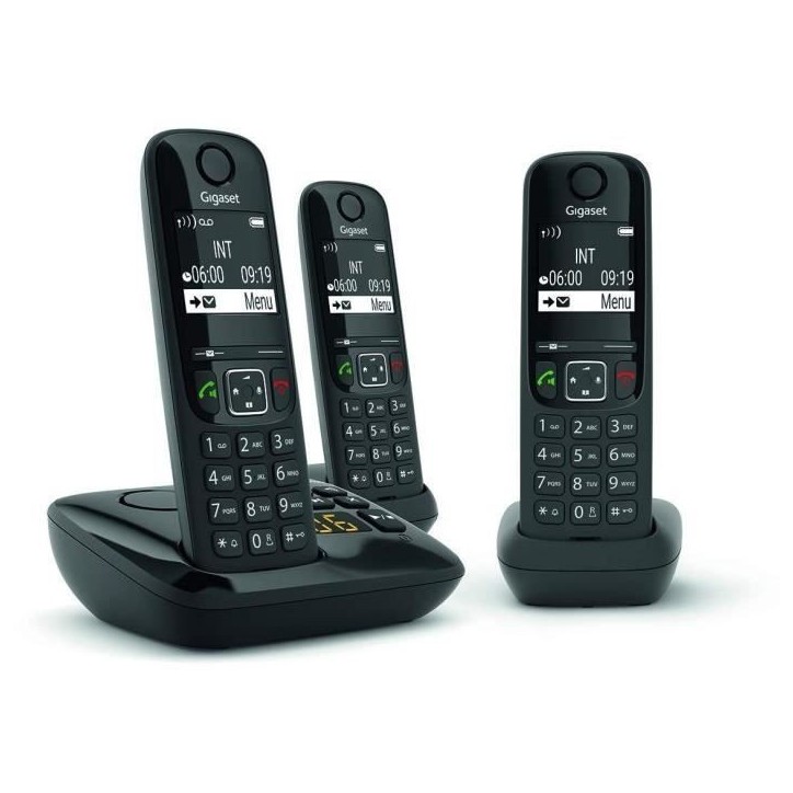 GIGASET Téléphone Fixe AS690 A Trio Noir