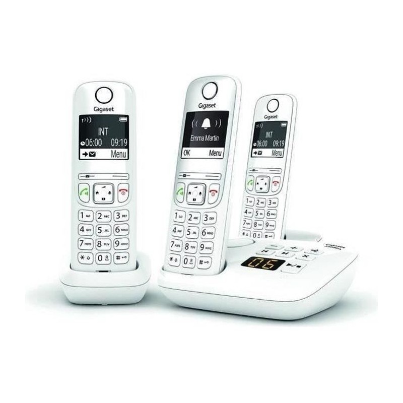 Téléphone Fixe AS690 A Trio Blanc - GIGASET - Monochrome - 20 tonali Téléphone Fixe AS690 A Trio Blanc - GIGASET - Monochrome - 20 tonali