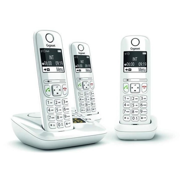 Téléphone Fixe AS690 A Trio Blanc - GIGASET - Monochrome - 20 tonalités de sonnerie - Mains libres Téléphone Fixe AS690 A Trio Blanc - GIGASET - Monochrome - 20 tonalités de sonnerie - Mains libres