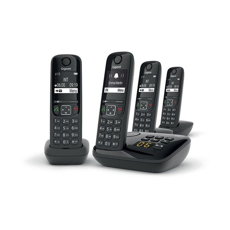 GIGASET Téléphone Fixe AS690 A Quattro Noir GIGASET Téléphone Fixe AS690 A Quattro Noir