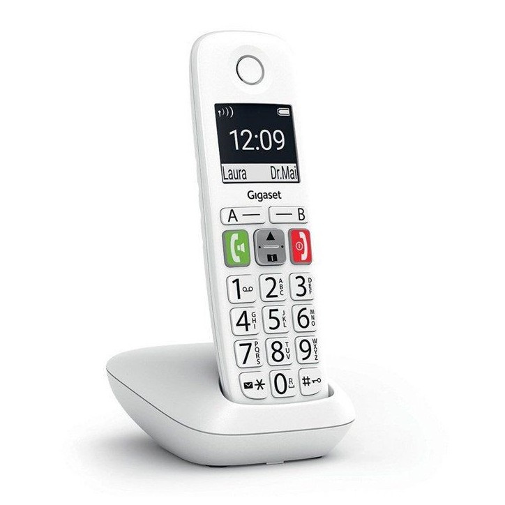 Téléphone Fixe GIGASET E290 Blanc - Grand écran et touches larges - Mode Audio Boost - Répertoire 150 contacts Téléphone Fixe GIGASET E290 Blanc - Grand écran et touches larges - Mode Audio Boost - Répertoire 150 contacts