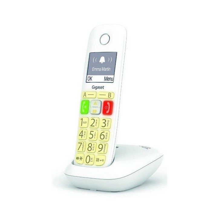 Téléphone Fixe GIGASET E290 Blanc - Grand écran et touches larges - Mode Audio Boost - Répertoire 150 contacts Téléphone Fixe GIGASET E290 Blanc - Grand écran et touches larges - Mode Audio Boost - Répertoire 150 contacts