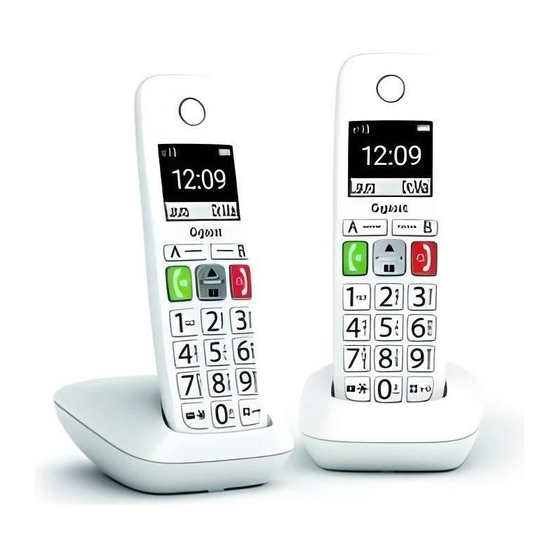 Téléphone Fixe sans Fil - GIGASET - E290 Duo Blanc - Grand écran - Téléphone Fixe sans Fil - GIGASET - E290 Duo Blanc - Grand écran -