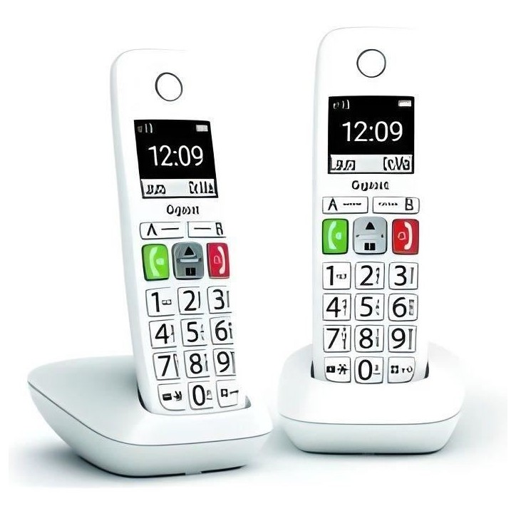 Téléphone Fixe sans Fil - GIGASET - E290 Duo Blanc - Grand écran - Larges touches - Audio Boost Téléphone Fixe sans Fil - GIGASET - E290 Duo Blanc - Grand écran - Larges touches - Audio Boost