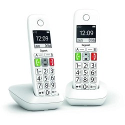 Téléphone Fixe sans Fil - GIGASET - E290 Duo Blanc - Grand écran -
