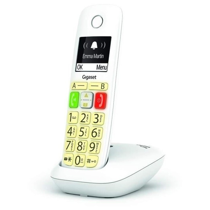 Téléphone Fixe sans Fil - GIGASET - E290 Duo Blanc - Grand écran - Larges touches - Audio Boost Téléphone Fixe sans Fil - GIGASET - E290 Duo Blanc - Grand écran - Larges touches - Audio Boost