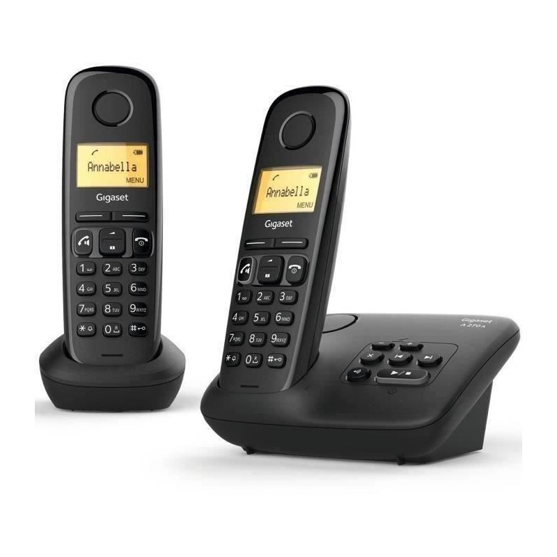 Téléphone sans fil avec répondeur Gigaset A270 A Duo - Noir Téléphone sans fil avec répondeur Gigaset A270 A Duo - Noir