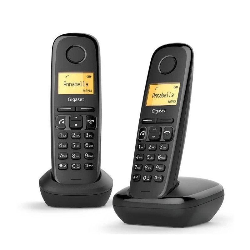 Téléphone sans fil GIGASET A270 Duo Noir - ID d'appelant, Répertoir Téléphone sans fil GIGASET A270 Duo Noir - ID d'appelant, Répertoir