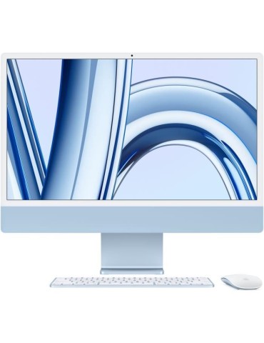 Apple - 24 - iMac Retina 4,5K (2023) - Puce Apple M3 - RAM 8Go - Stockage 256Go - GPU 8 coeurs - Bleu