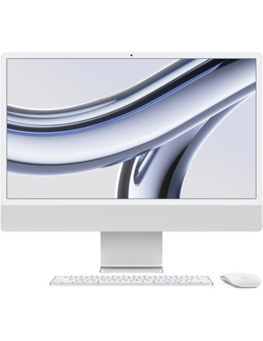 Apple - 24 - iMac Retina 4,5K (2023) - Puce Apple M3 - RAM 8Go - Stockage 256Go - GPU 10 coeurs - Argent
