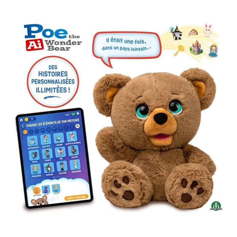 Peluche interactive - GIOCHI PREZIOSI - Ours créateur d'histoires Poe