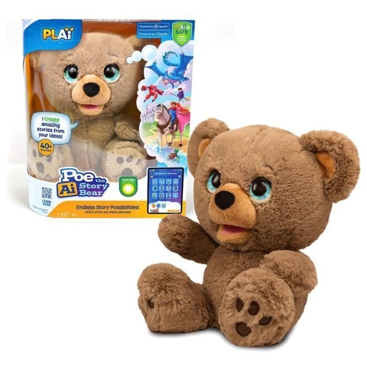 Peluche interactive - GIOCHI PREZIOSI - Ours créateur d'histoires Poe - a partir de 4 ans - LAY00 Peluche interactive - GIOCHI PREZIOSI - Ours créateur d'histoires Poe - a partir de 4 ans - LAY00