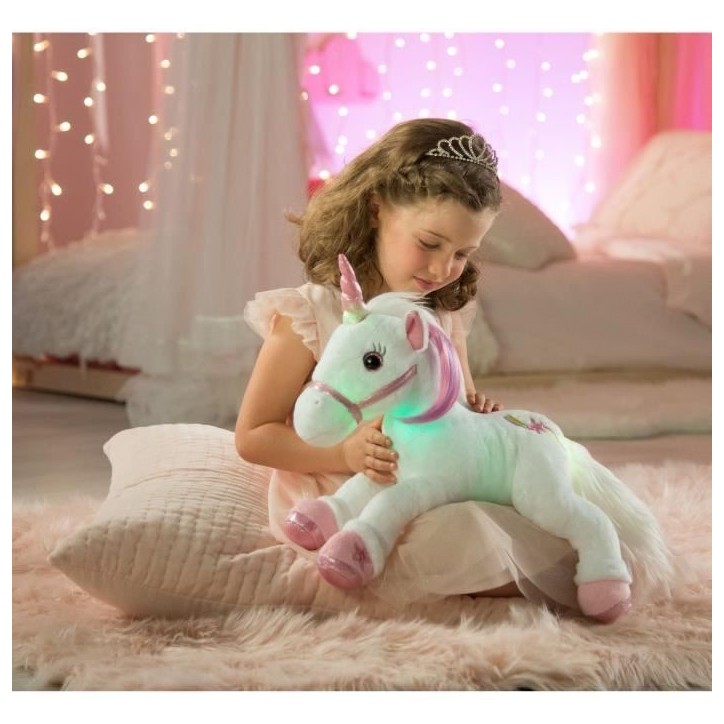 Gipsy Toys - Lica Bella Féerique Et Lumineuse - Peluche Licorne Interactive - 35 cm - Blanc - Rose Gipsy Toys - Lica Bella Féerique Et Lumineuse - Peluche Licorne Interactive - 35 cm - Blanc - Rose