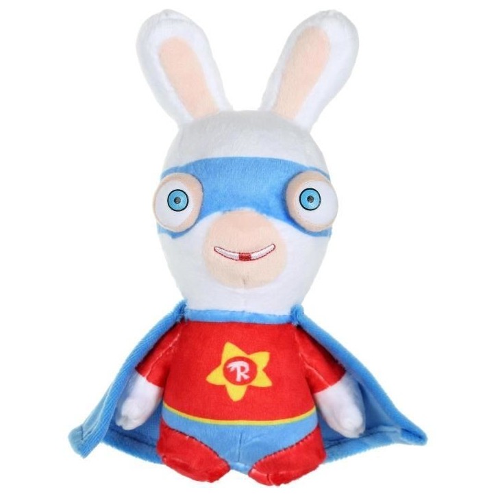 LAPINS CRETINS Peluche Super-Héros Rouge Sonore - 18 cm LAPINS CRETINS Peluche Super-Héros Rouge Sonore - 18 cm