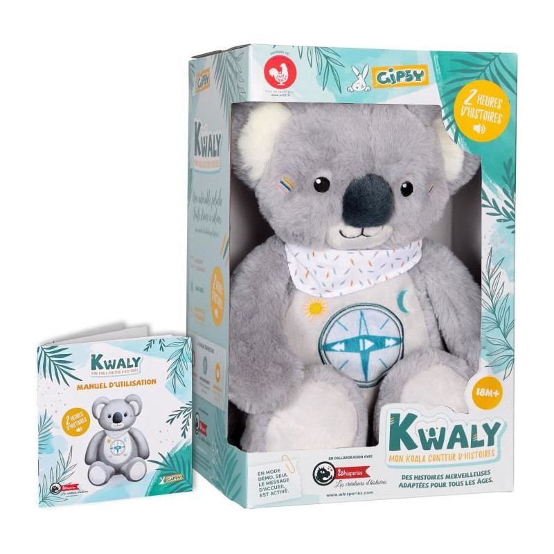 Gipsy Toys - KWALY- Koala conteur d'Histoires - Peluche Qui Parle Inte Gipsy Toys - KWALY- Koala conteur d'Histoires - Peluche Qui Parle Inte