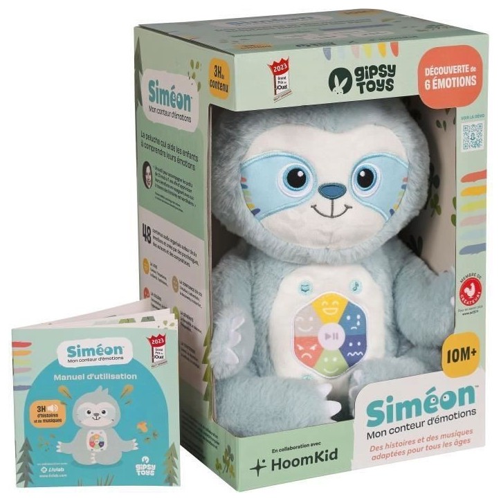 Gipsy Toys - Siméon, Mon Conteur d'Emotions - Peluche interactive musicale et conteuse d'histoires - 28 cm Gipsy Toys - Siméon, Mon Conteur d'Emotions - Peluche interactive musicale et conteuse d'histoires - 28 cm