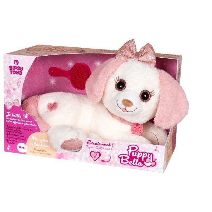 Peluche chien Puppy Bella - GIPSY TOYS - Toute douce qui s'illumine au rythme de jolies mélodies - 30 cm Peluche chien Puppy Bella - GIPSY TOYS - Toute douce qui s'illumine au rythme de jolies mélodies - 30 cm