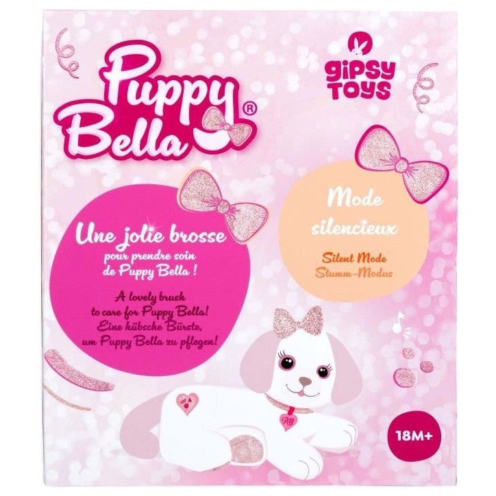 Peluche chien Puppy Bella - GIPSY TOYS - Toute douce qui s'illumine au rythme de jolies mélodies - 30 cm Peluche chien Puppy Bella - GIPSY TOYS - Toute douce qui s'illumine au rythme de jolies mélodies - 30 cm