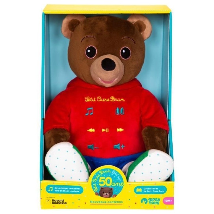 Peluche musicale Petit Ours Brun - GIPSY TOYS - Conteur d'hisoires 28 cm Peluche musicale Petit Ours Brun - GIPSY TOYS - Conteur d'hisoires 28 cm