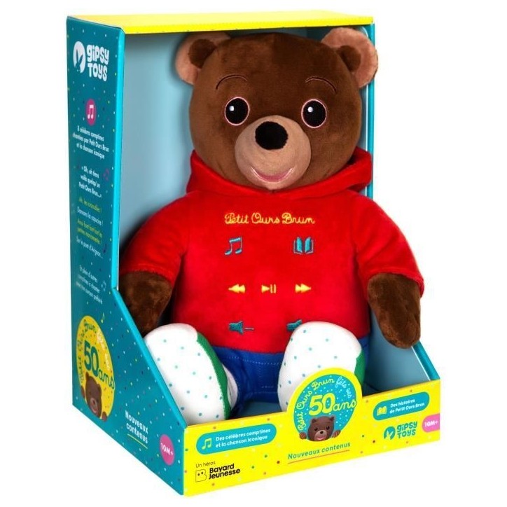 Peluche musicale Petit Ours Brun - GIPSY TOYS - Conteur d'hisoires 28 cm Peluche musicale Petit Ours Brun - GIPSY TOYS - Conteur d'hisoires 28 cm
