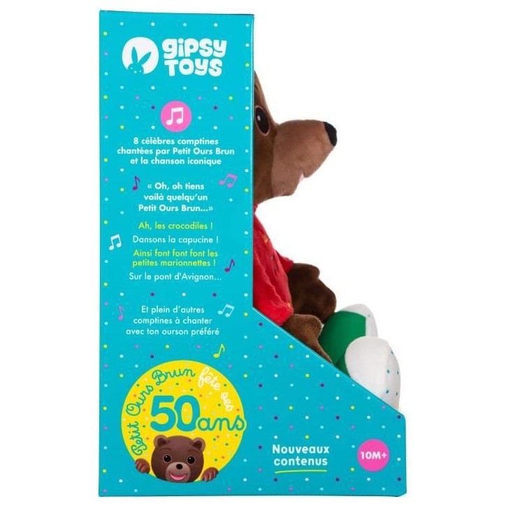 Peluche musicale Petit Ours Brun - GIPSY TOYS - Conteur d'hisoires 28 cm Peluche musicale Petit Ours Brun - GIPSY TOYS - Conteur d'hisoires 28 cm