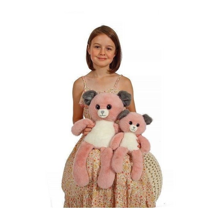 Peluche Chien Leggies - GIPSY TOYS - Rose et Gris, 48 cm Peluche Chien Leggies - GIPSY TOYS - Rose et Gris, 48 cm