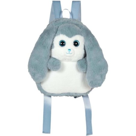 Fluffy Bag - GIPSY TOYS - Sac a dos en peluche - Lapin bleu et blanc 3