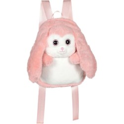 Fluffy Bag - GIPSY TOYS - Sac a dos en peluche - Lapin rose et blanc 3