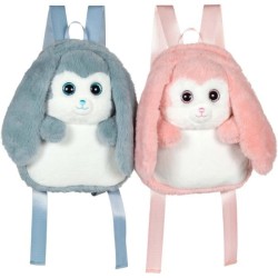 Fluffy Bag - GIPSY TOYS - Sac a dos en peluche - Lapin rose et blanc 3