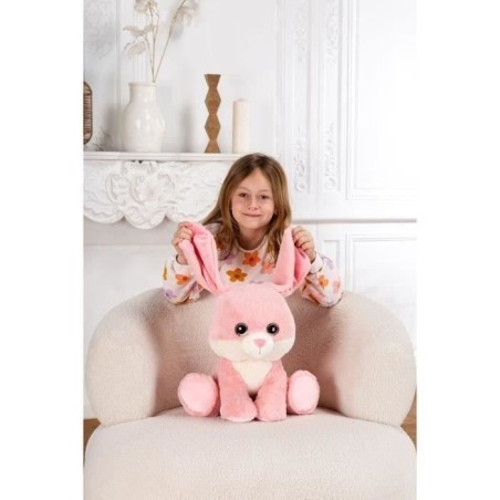 Peluche Puppy Eyes Pets - GIPSY TOYS - Lapin rose - 40 CM