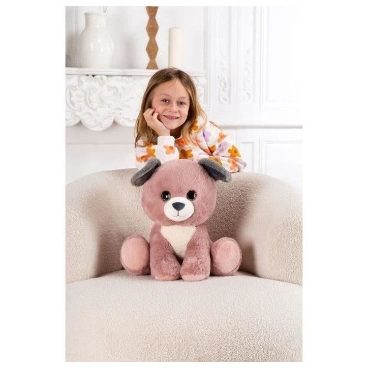 Peluche Puppy Eyes Pets - GIPSY TOYS - Chien rose et gris - 40 CM Peluche Puppy Eyes Pets - GIPSY TOYS - Chien rose et gris - 40 CM