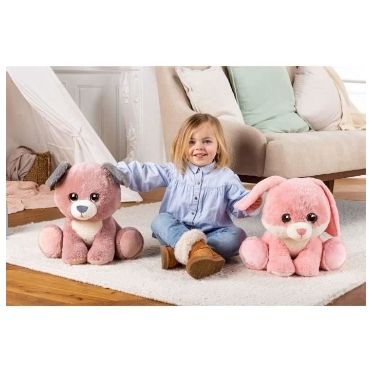 Peluche Puppy Eyes Pets - GIPSY TOYS - Chien rose et gris - 40 CM Peluche Puppy Eyes Pets - GIPSY TOYS - Chien rose et gris - 40 CM
