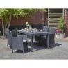 Table de jardin - rectangulaire - gris graphite - en résine - 6 perso