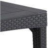Table de jardin - rectangulaire - gris graphite - en résine - 6 perso