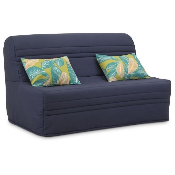 Banquette BZ - 2 places - Bleu Marine - Coussins Jungle - couchage 140 x 190 x 9 cm - Joe Banquette BZ - 2 places - Bleu Marine - Coussins Jungle - couchage 140 x 190 x 9 cm - Joe