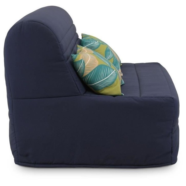 Banquette BZ - 2 places - Bleu Marine - Coussins Jungle - couchage 140 x 190 x 9 cm - Joe Banquette BZ - 2 places - Bleu Marine - Coussins Jungle - couchage 140 x 190 x 9 cm - Joe