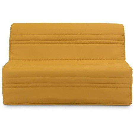 Banquette BZ Joe - Tissu jaune ocre - 3 places - L 143 x P 97 cm - Cou