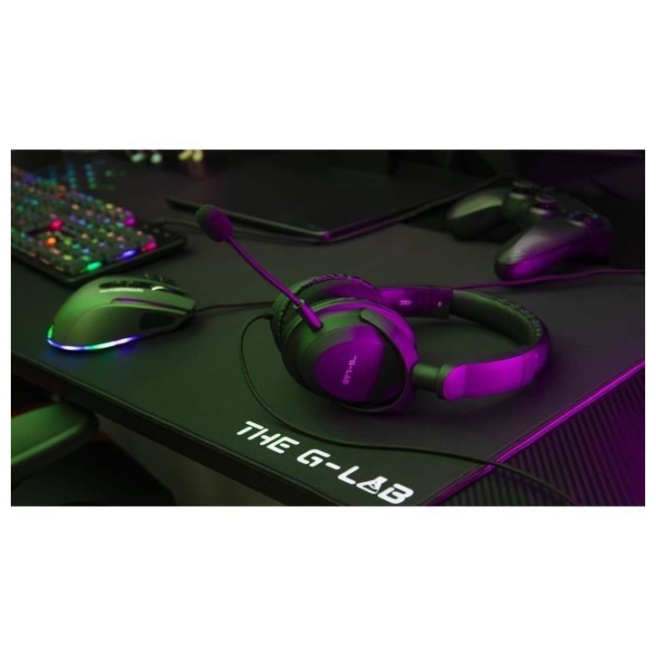 Casque Gamer Filaire - The G-Lab - KORP CARBON - Microphone Détachable - PC/Playstation/Xbox - Noir Casque Gamer Filaire - The G-Lab - KORP CARBON - Microphone Détachable - PC/Playstation/Xbox - Noir