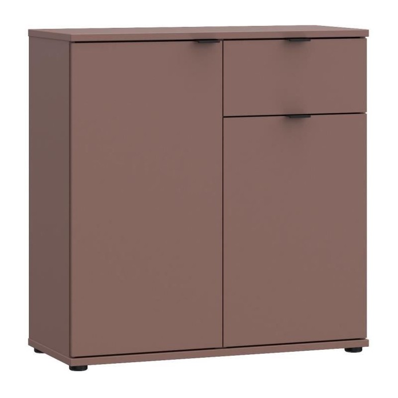 Commode - GANYMEDE - 2 portes - 1 tiroir - Terracotta - 80,1 x 34,1 x Commode - GANYMEDE - 2 portes - 1 tiroir - Terracotta - 80,1 x 34,1 x