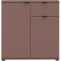 Commode - GANYMEDE - 2 portes - 1 tiroir - Terracotta - 80,1 x 34,1 x