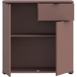 Commode - GANYMEDE - 2 portes - 1 tiroir - Terracotta - 80,1 x 34,1 x