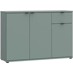 Commode - GANYMEDE - 3 portes - 1 tiroir - Sauge - 119,8 x 34,1 x 82,3