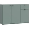 Commode - GANYMEDE - 3 portes - 1 tiroir - Sauge - 119,8 x 34,1 x 82,3