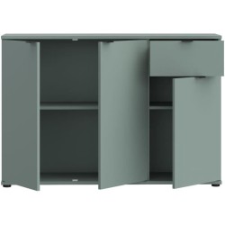 Commode - GANYMEDE - 3 portes - 1 tiroir - Sauge - 119,8 x 34,1 x 82,3