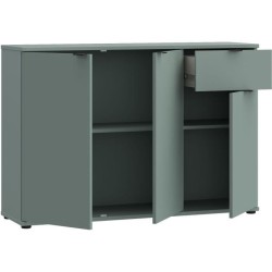 Commode - GANYMEDE - 3 portes - 1 tiroir - Sauge - 119,8 x 34,1 x 82,3