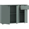 Commode - GANYMEDE - 3 portes - 1 tiroir - Sauge - 119,8 x 34,1 x 82,3