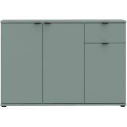 Commode - GANYMEDE - 3 portes - 1 tiroir - Sauge - 119,8 x 34,1 x 82,3