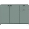 Commode - GANYMEDE - 3 portes - 1 tiroir - Sauge - 119,8 x 34,1 x 82,3
