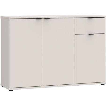 Commode - GANYMEDE - 3 portes - 1 tiroir - Sable - 119,8 x 34,1 x 82,3