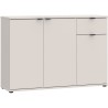 Commode - GANYMEDE - 3 portes - 1 tiroir - Sable - 119,8 x 34,1 x 82,3